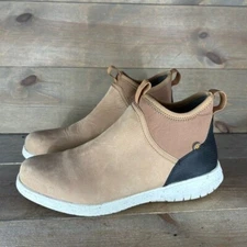 bogs juniper womens size 9.5 shoes brown leather slip on comfort chelsea boots