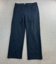 Eileen Fisher Pants Womens Small Navy Straight Leg Pull On Stretch Knit