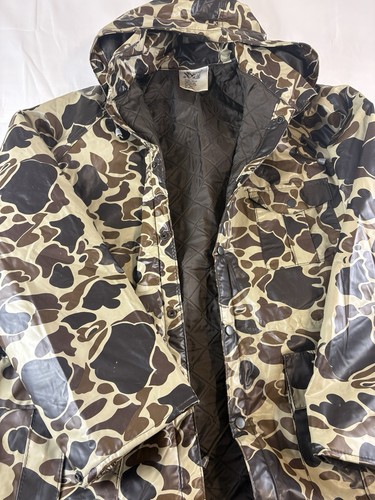 Vtg Duck Bay Rain Jacket Duck Camo