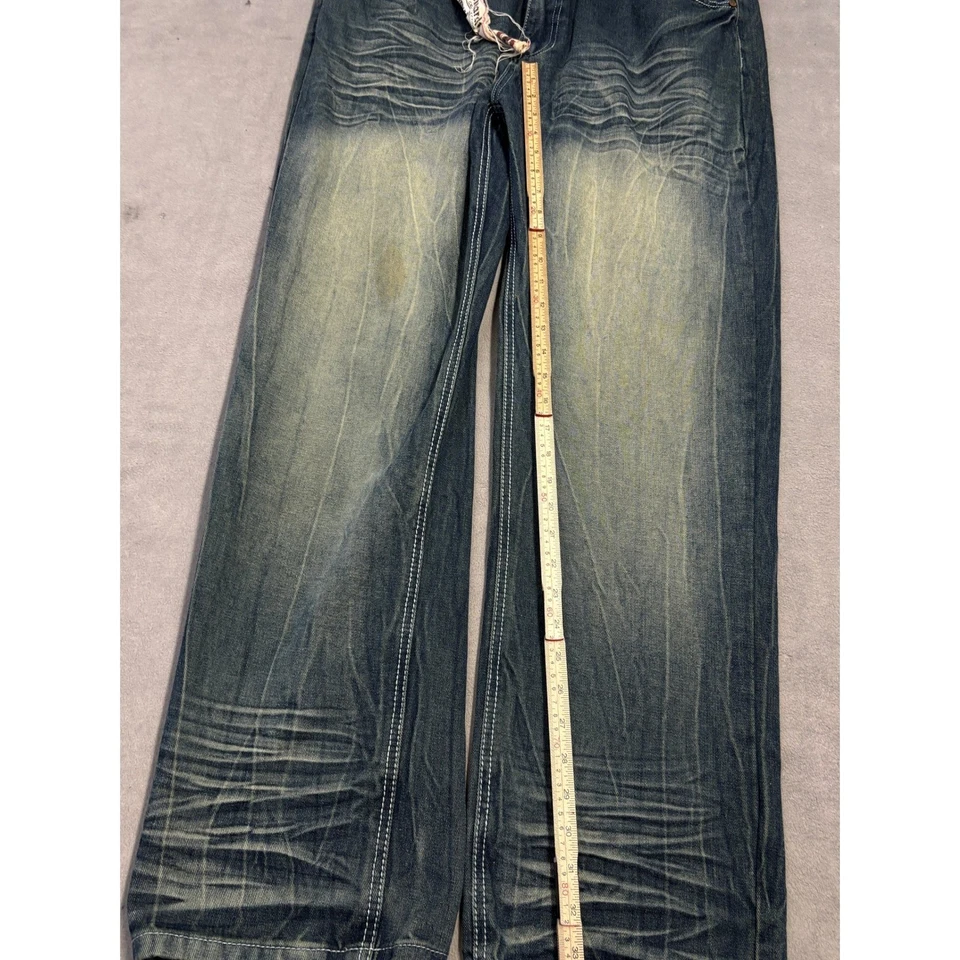 Jeans jeans Monarchy Collection premium tamanho 38 lavagem desgastada perna reta - Imagem 3 de 4