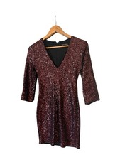 Women's Express Red & Black Sequin Mini Dress Size 0