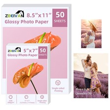 100 Sheets Glossy Photo Paper 5x7 8.5x11 Inch 200 GSM For Inkjet Printer Pack