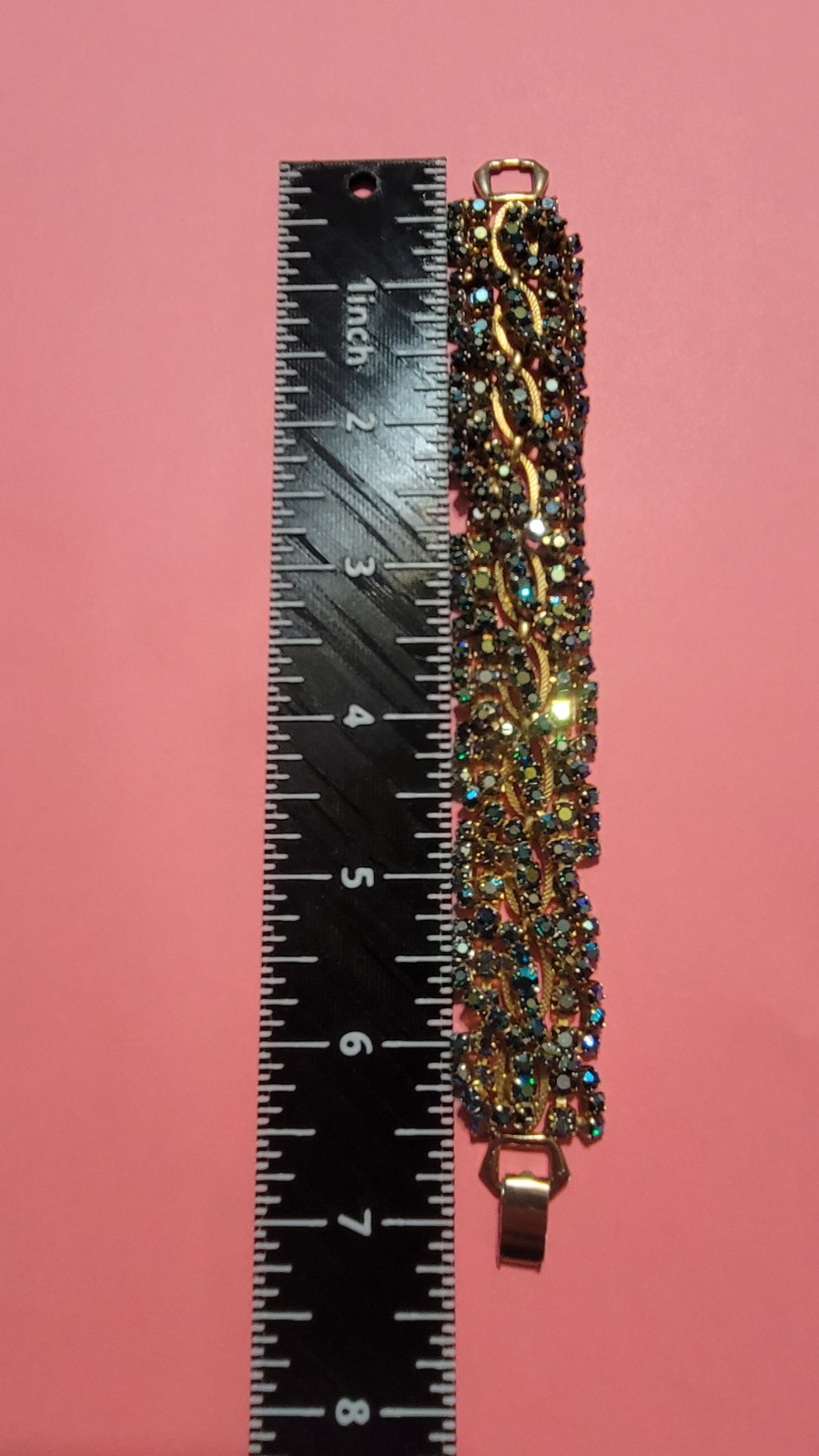 VINTAGE ALICE CAVINESS BRACELET RHINESTONE BLUE/ AQUA