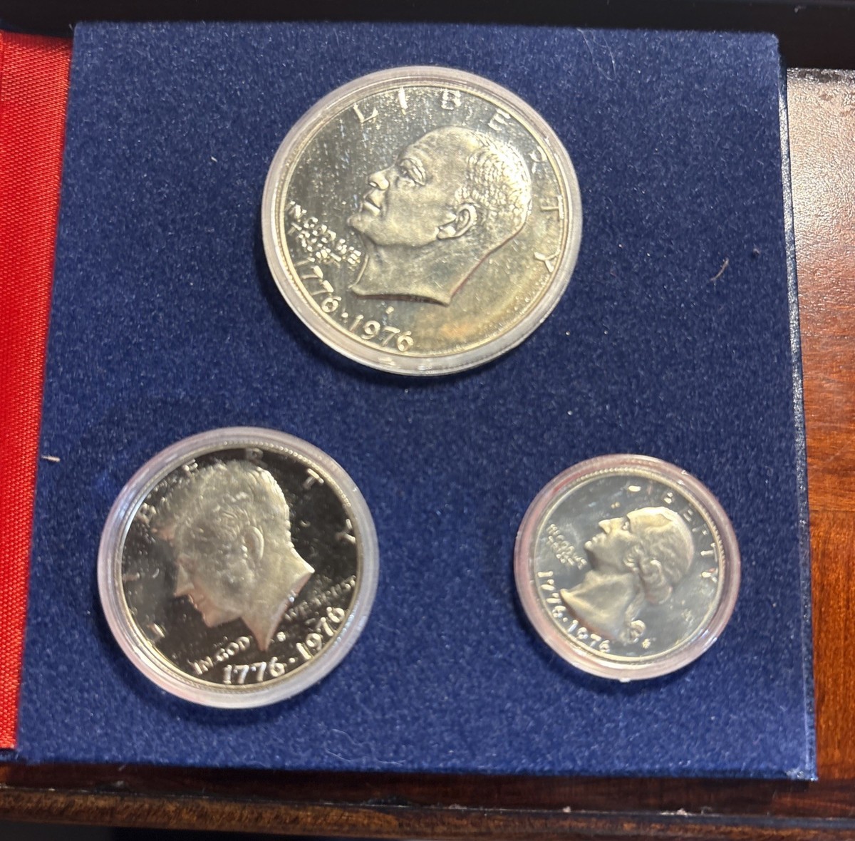 1976 S Bicentennial SILVER PROOF Set U.S. Three (3) Coin Set
