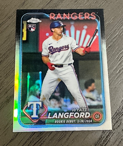 2024 Topps Chrome Update # USC37 Wyatt Langford Rookie Refractor Texas ...