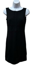 Ann Taylor Little Black Stretch Sleeveless Short Sheath Lined Dress Size 2P NEW