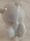 Vintage Fenton 3.5" Translucent Milk Glass White Teddy Bear with Label