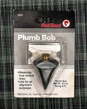 Vintage Red Devil 100 Gram/4 .5 oz. Cone Shape Plumb Bob - L1