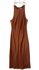 A New Day Brown Sleeveless Maxi Dress Size S Keyhole Back