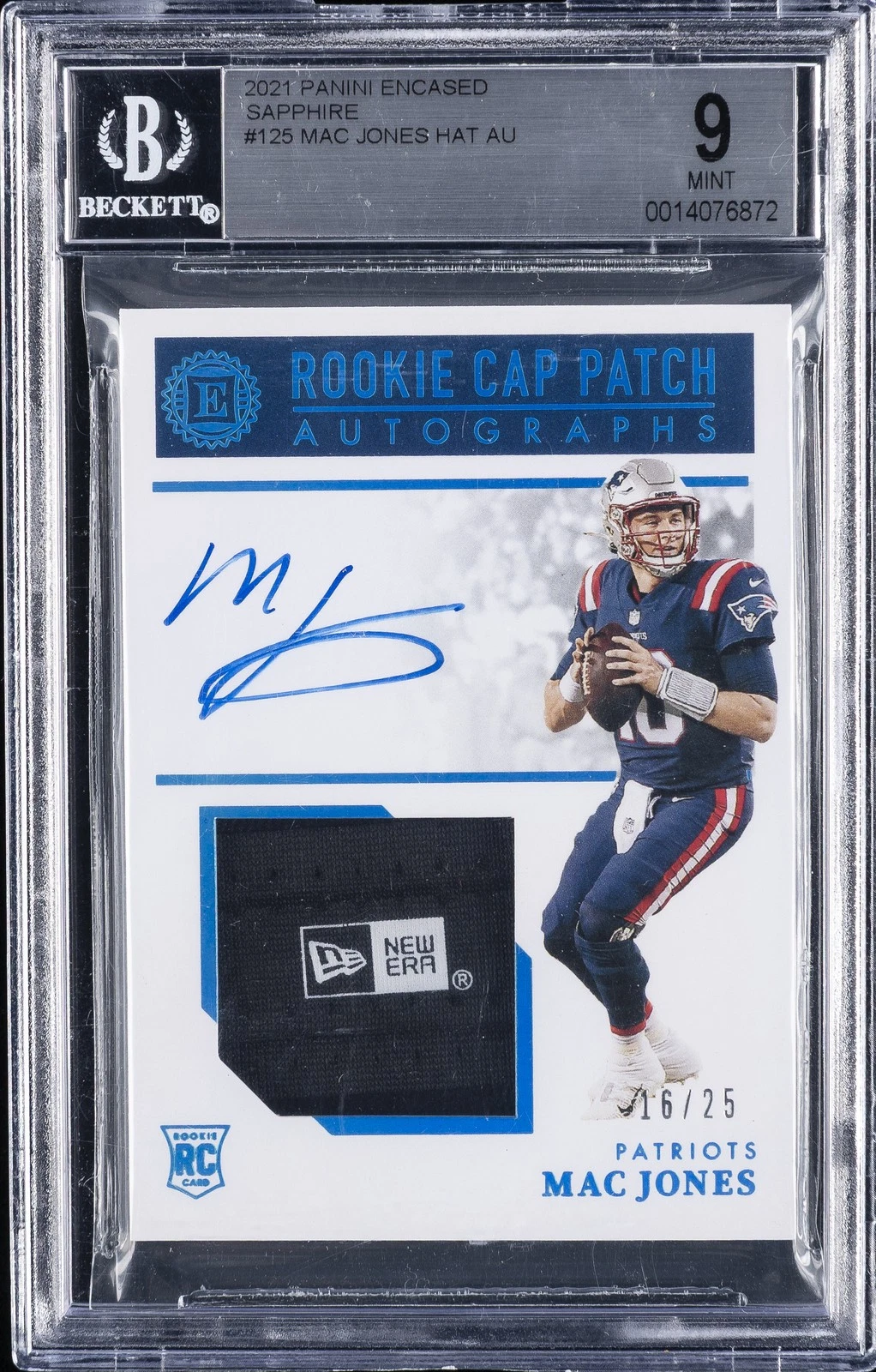 Mac Jones Panini Encased #105 Sapphire