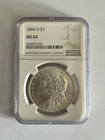 1884 O Morgan Silver Dollar $1 NGC Graded MS62