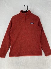 Patagonia Better Sweater Womens Medium Red 1/4 Zip Fleece Jacket Pullover 25617