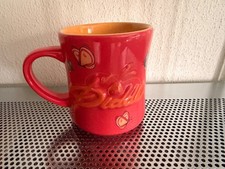 Diddl Tasse Kaffeetasse Keramik rot 3D-Motiv Schmetterlinge Vintage