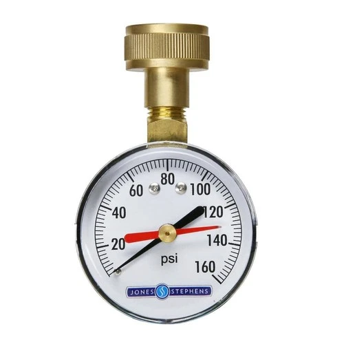 HOT-160 PSI Water Test Gauge w/Memory Pointer and 3/4"Female Brass Hose Connecti - Picture 1 of 4