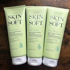 3X Avon Skin So Soft Pure Nature In-Shower Body Lotion   Sealed   8 fl oz Each