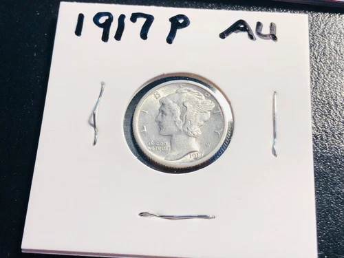1917 Mercury Dime AU++ Condition - Beautiful Coin