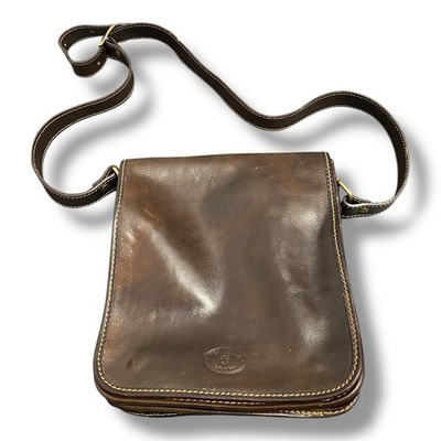 Used Vera Pelle Italy Brown Leather Shoulder Bag 