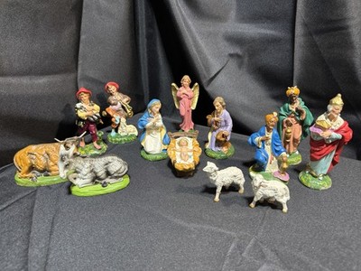 VTG Christmas Nativity Manger Scene. 13 Pieces. Made In Italy