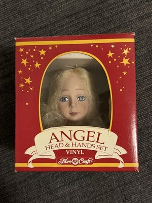 1991 Fibre-Craft Vinyl Blonde Hair Angel Head & Hands Set New In Box
