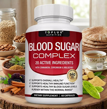 Blood Sugar Complex Supplement Supports Healthy Blood Sugar Levels 60 Capsules.