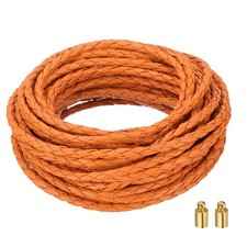 Braided Leather Cords, 8.7 Yard Strap with Cord Lock, 4mm Dia, Orange
