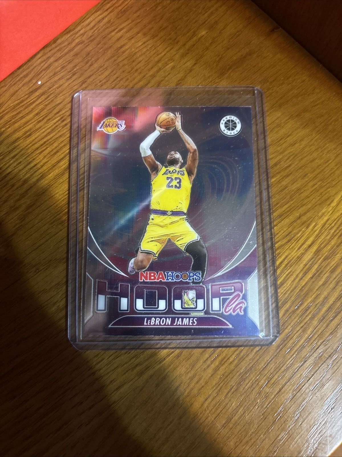 LeBRON James 2023-24 Hoops Premium Stock #10 Silver Prizm Hoopla Insert NM