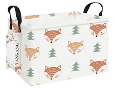 Storage Bins, Nursery Hamper Canvas Laundry Basket Foldable with Rec-Fox