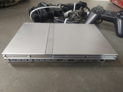 Sony PlayStation 2 Slim Silver PS2 SCPH-77001 Console System Bundle **TESTED**