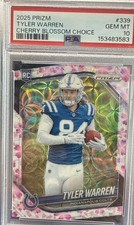 2025 Panini Prizm Choice Tyler Warren Cherry Blossom 7/15 RC SSP POP 4