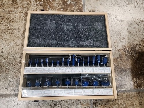 Handy Toughtest 24-Piece Router Bit Set in Wooden Box Case | eBay