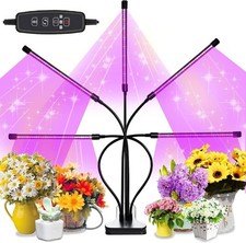 5-Head Full Spectrum LED Grow Light with Timer for Indoor Plants Hydroponics