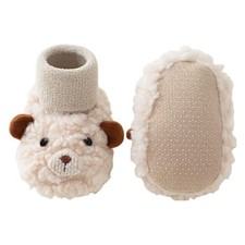 TJCONETJC Baby Sock Shoes Infant Floor Booties 0-6 Months Toddler, White