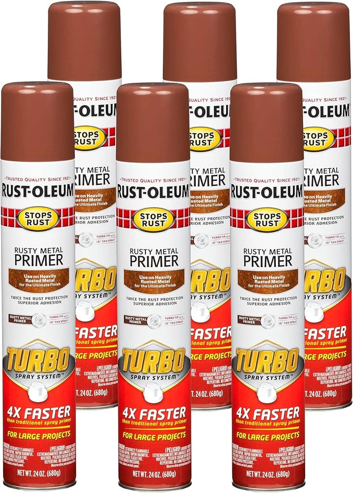 Rust-Oleum 353346 detiene el sistema de pulverización turbo de óxido spray de imprimación de metal oxidado, 24 oz Foto 2 de 4