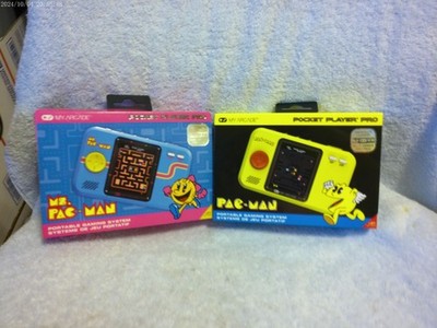 2 My Arcade Pocket Player Pro Pac-Man Gaming System New In Box 1 Blue & 1 Yellow