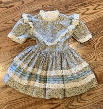 Vintage Martha  s Miniatures We  re Fussy Dress Sz 6R Prairie Look Ruffled Slip