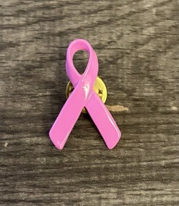 Pink Ribbon Metal Enamel Breast Cancer Awareness Survivor Lapel Pin