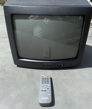 Vintage 1999 Sharp 13L-M100 CRT TV Front Inputs Retro Gaming w Remote  Antenna