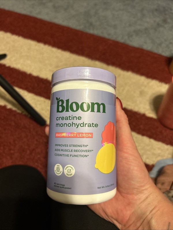 Bloom Nutrition Creatine Monohydrate Powder Raspberry Lemon 40 Servings
