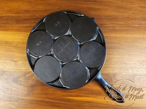 Griswold #34 Vintage Restored Cast Iron Plett Pan - Slant Logo 2980X (Chipped)