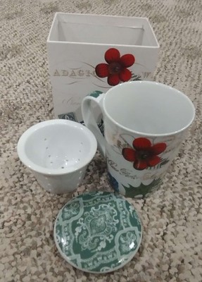 Barnes & Noble Fringe Studio 8.5 oz Porcelain Mug Infuser W/Lid by Adagio Waltz