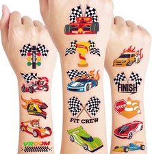 96 PCS Racing Car Pre-Cut Temporary Tattoos for Kids  Super Cute Car...