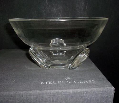 Vintage 7" Steuben Art Glass Bowl w/ Original Box Signed & Numbered