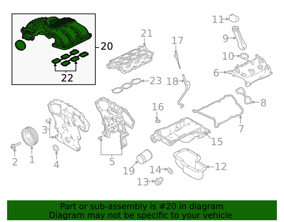 Genuine Nissan 2020-2025 Nissan Frontier - Engine Intake Manifold 14010-9BT0A - Image 2 of 2