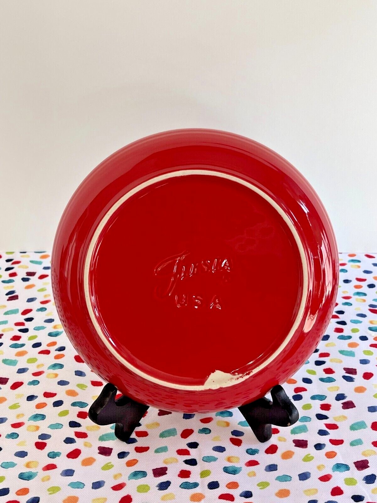 Fiestaware Scarlet Luncheon Bowl Plate Fiesta Red 8.5 inch Deep Plate