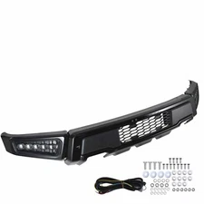 Front Bumper For 2015-2017 Ford F150 F-150 Raptor Style W/LED Lights Black Steel