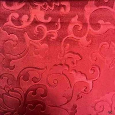 Red Vails Brocade Velvet - Custom Tablecloths, Machine Washable
