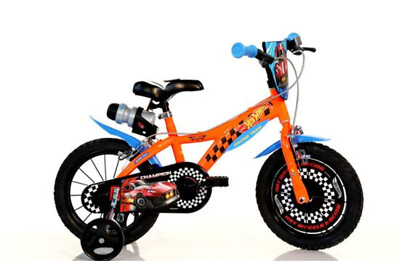 Dino Hot Wheels 14inch Kids Bike with Stabilisers Orange UK
