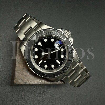 Custom Made Yacht Master Style Watch SKX NH35 Movement BLK Ceramic Bezel Oyster