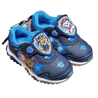 Paw Patrol Light Up Sneakers, Size 7, Blue, New
