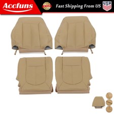 For Ford F250 F350 2011-2016 Lariat Tan Leather Seat Cover Front Bottom Top For Ford F250 F350 2011-2016 Lariat Tan Leather Seat Cover Front Bottom Top